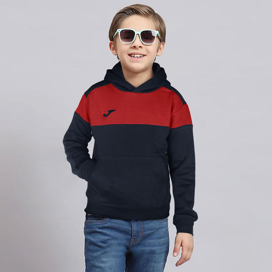 Joma Pullover Panel Hood Kids-2590-Navy Red