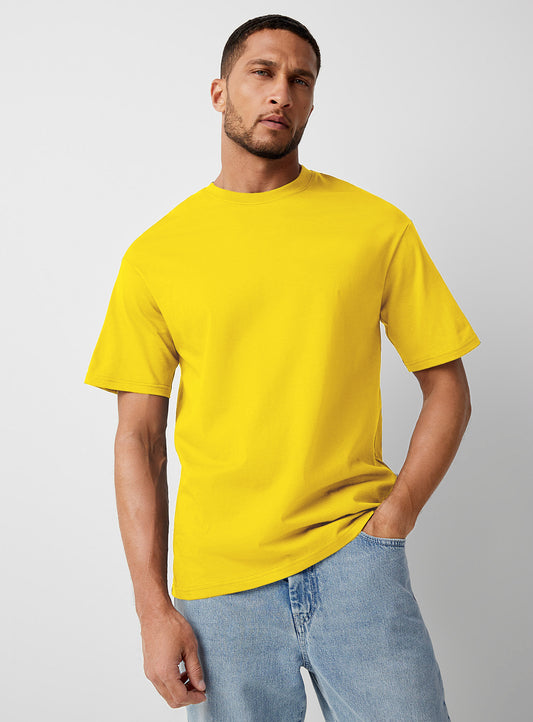 Fapak Crew Neck T-Shirt Men's-0052-Yellow