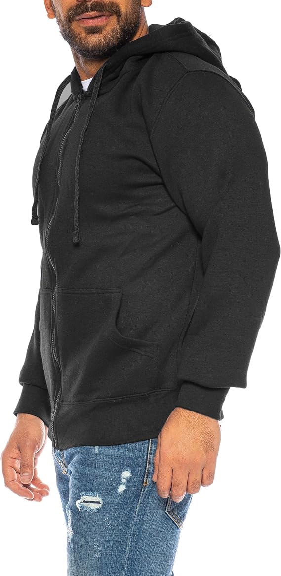 Raff & Taff Full Zipper Hood For Men-2314 -Black