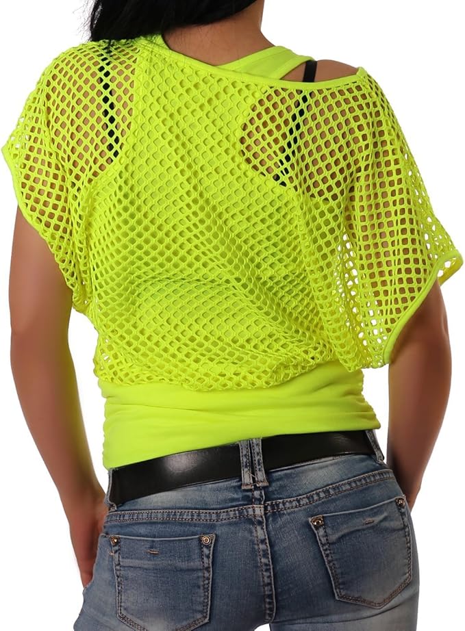 Mesh Summer's Top For Women-2451-Yellow