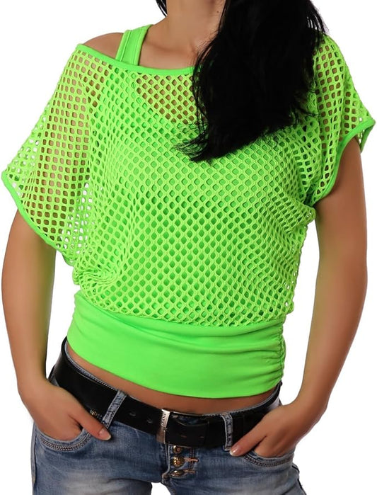 Mesh Summer's Top For Women-Green