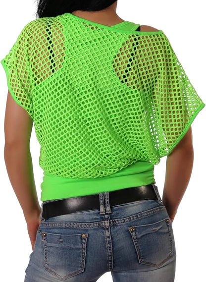 Mesh Summer's Top For Women-Green