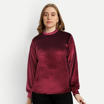 Velvet Round Neck For Women-2353