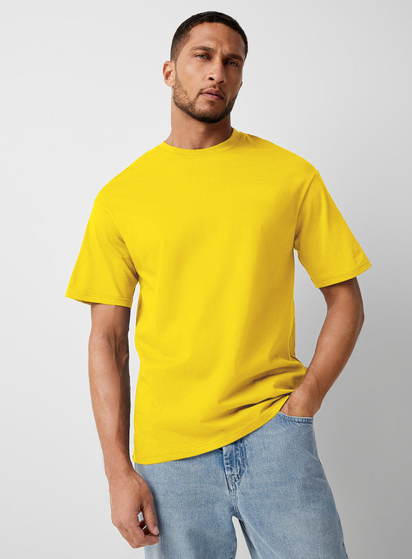 Fapak Crew Neck T-Shirt Men's-2362-Yellow