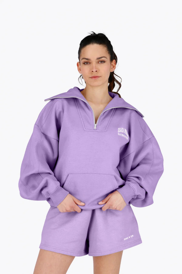 Osaka Women Half Zip Sweater-2310-Purple