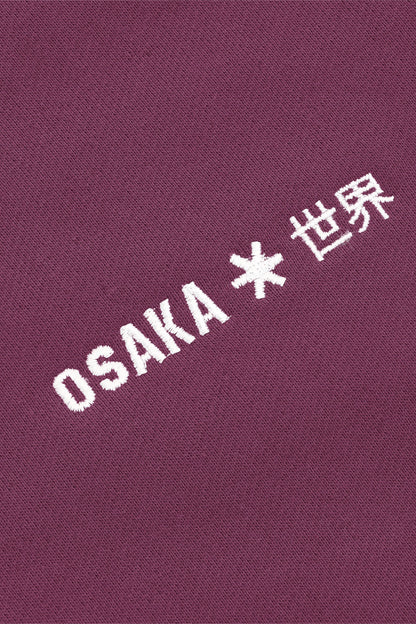 2732-Osk Women Cropped Drop Shoulder Half Zip Sweater-Plum
