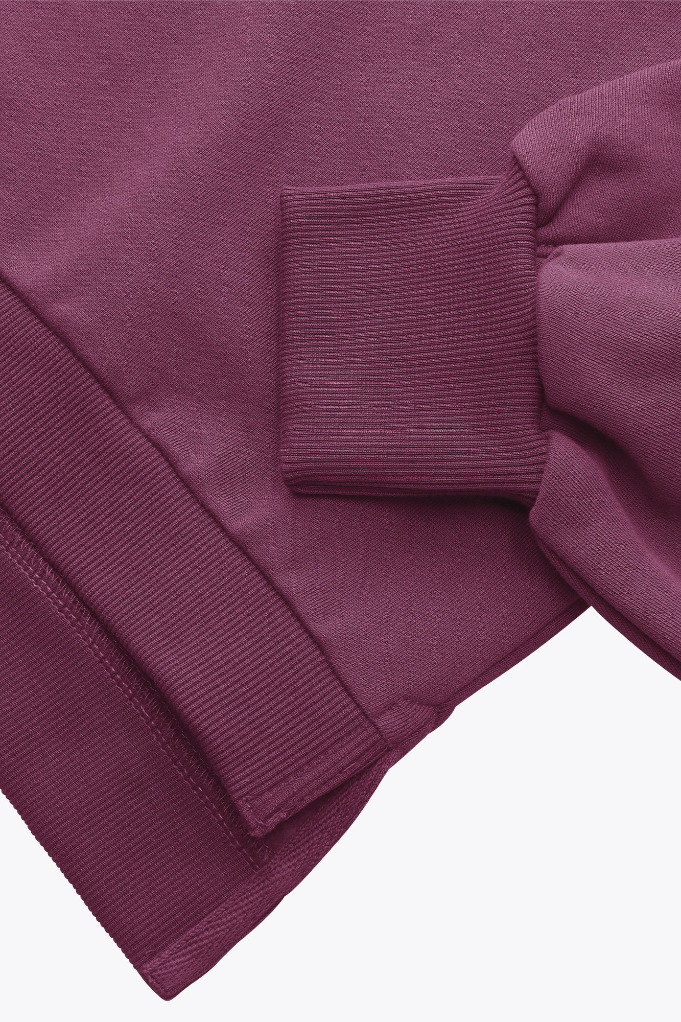 2732-Osk Women Cropped Drop Shoulder Half Zip Sweater-Plum