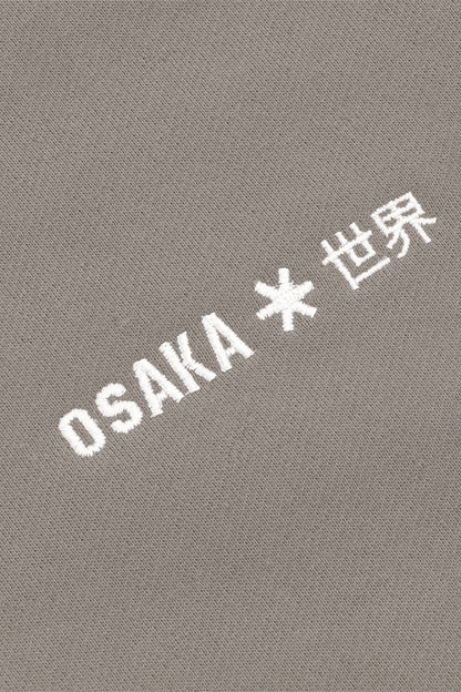 2732-Osk Women Cropped Drop Shoulder Half Zip Sweater-Grey