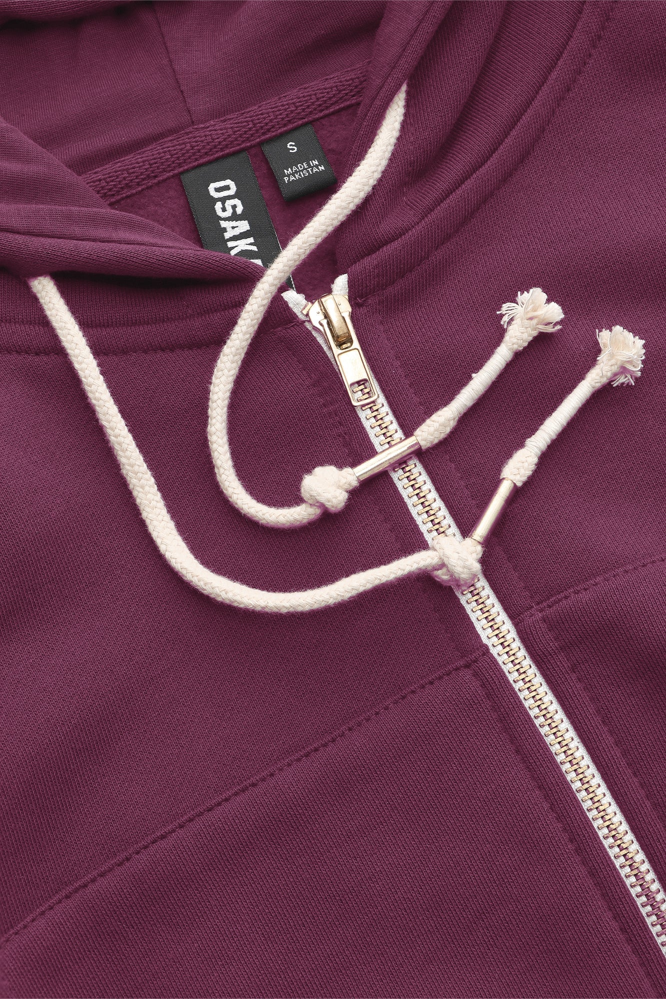 2734-Osk Women Cropped Drop Shoulder Full Zip Hoodie-Plum