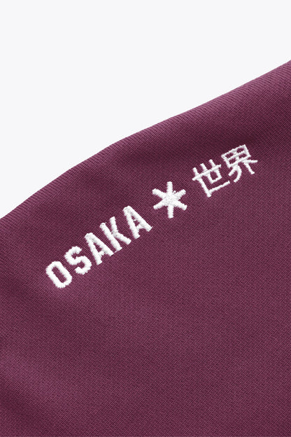 2734-Osk Women Cropped Drop Shoulder Full Zip Hoodie-Plum
