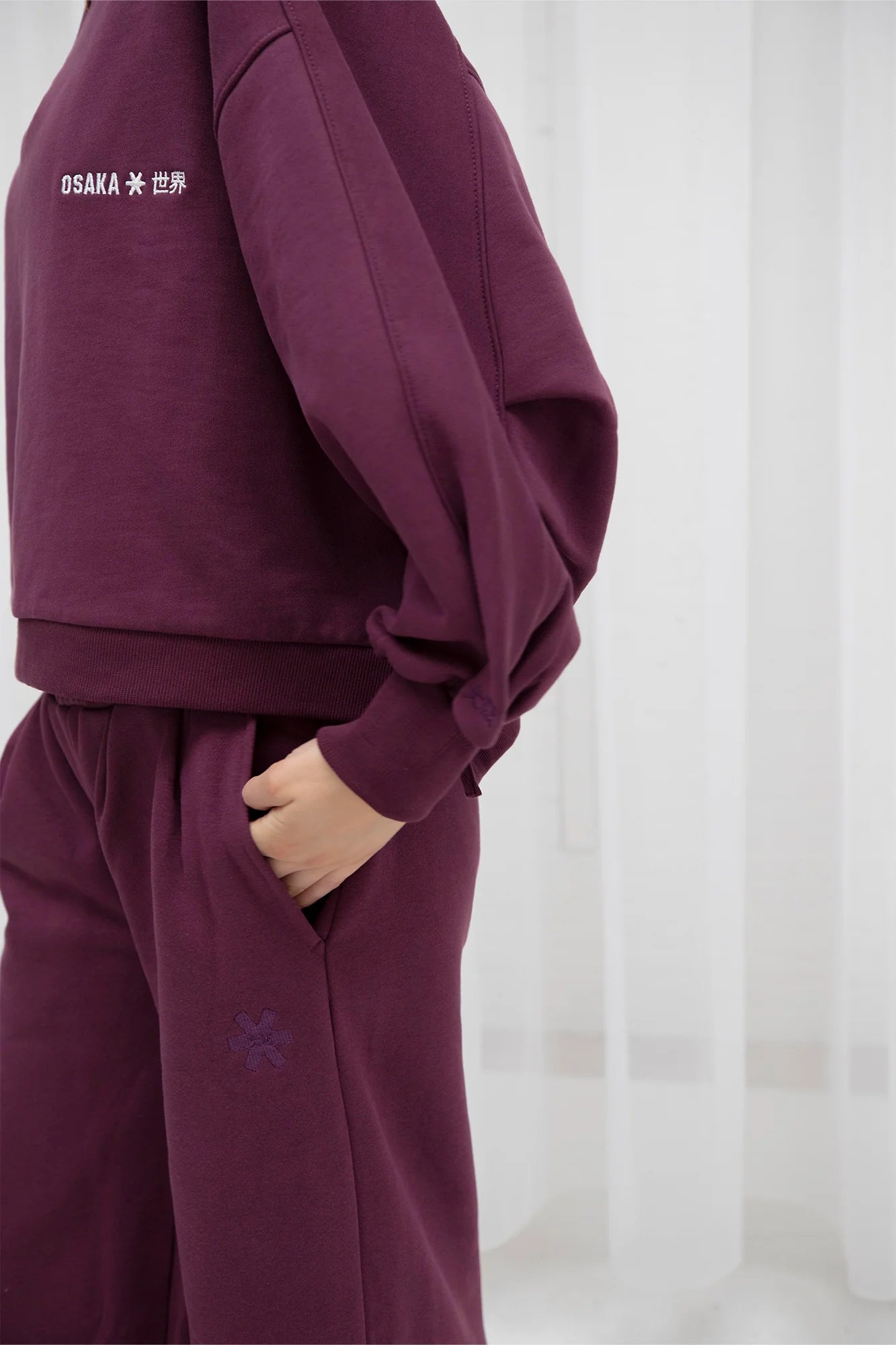 2741-Osk Women Sweatpants Wide Leg-Maroon