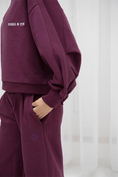 2741-Osk Women Sweatpants Wide Leg-Maroon
