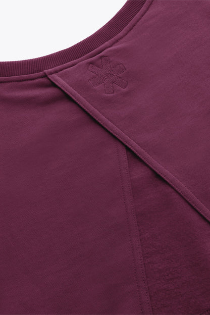 2735-Osk Women Crossed Back Drop Shoulder Sweater-Plum