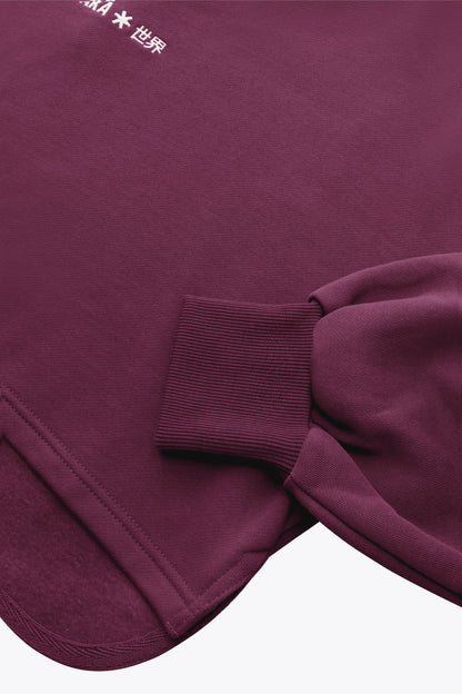 2735-Osk Women Crossed Back Drop Shoulder Sweater-Plum