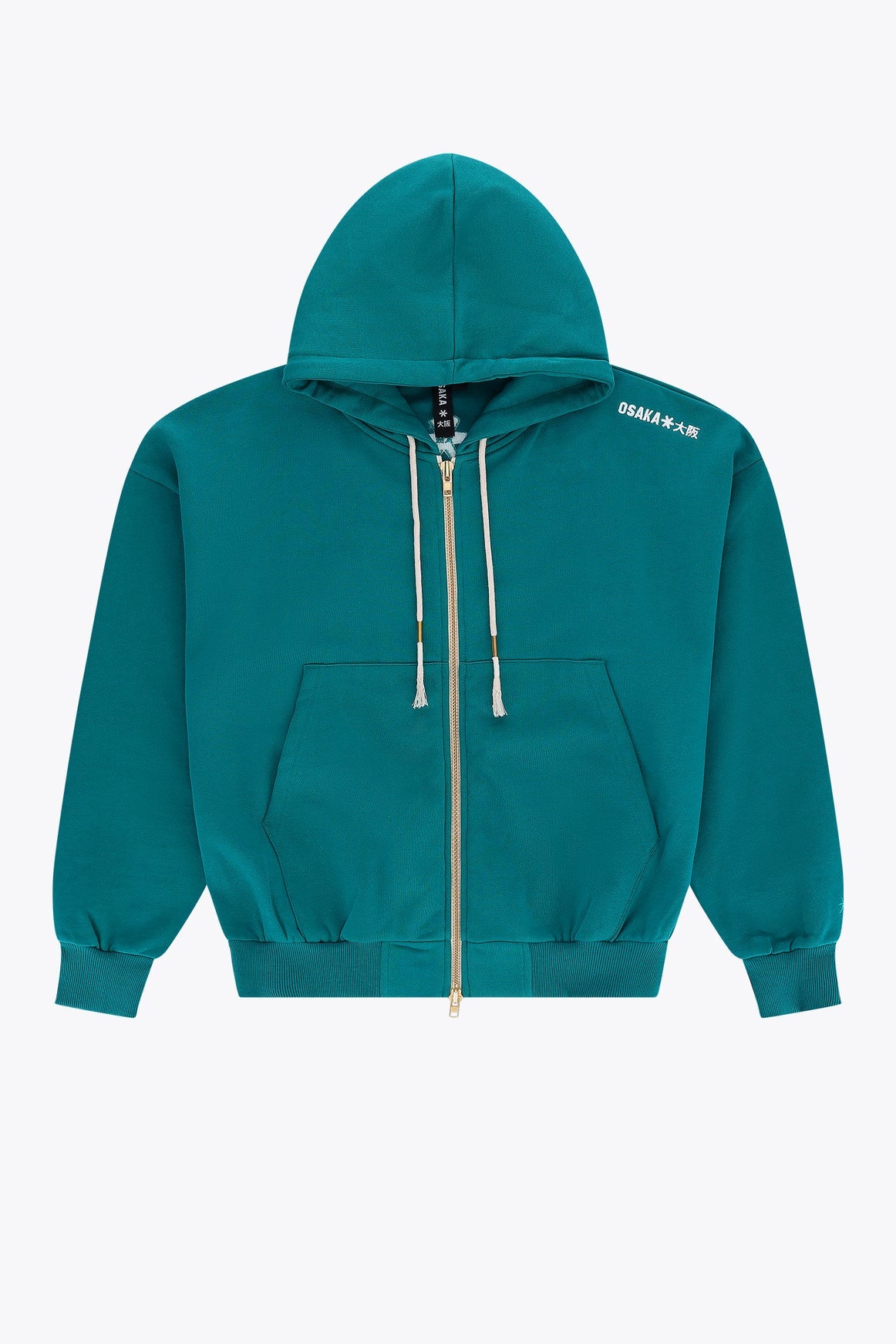 2768-Osk Men Full Zip Oversized  Hoodie-Teal