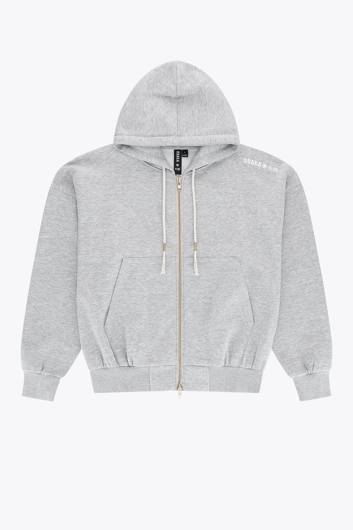 2768-Osk Men Full Zip Oversized  Hoodie-Grey