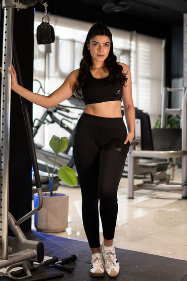 2753-Osk Gym Wear Sports Bra Set Women-Black