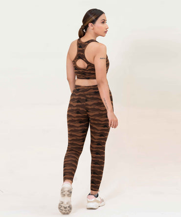 Camo Activewear Leggings-Brown