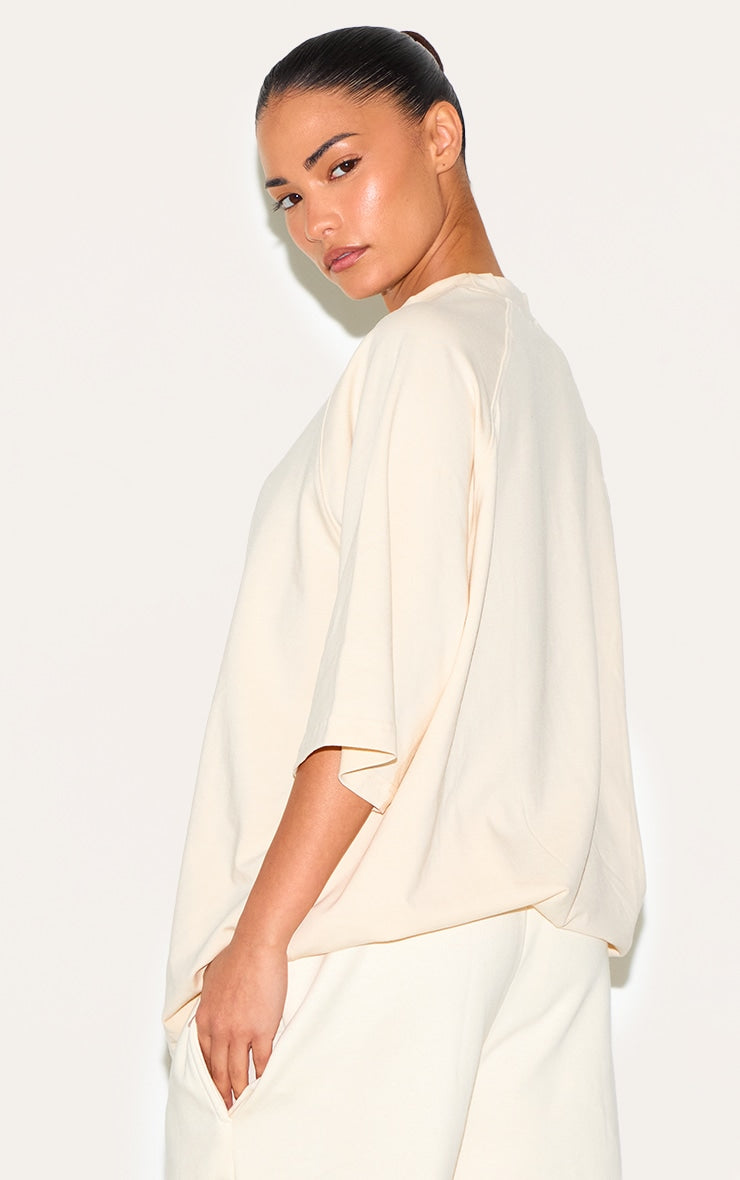 2667-Cotton Crew Neck Short Sleeve Oversized T Shirt