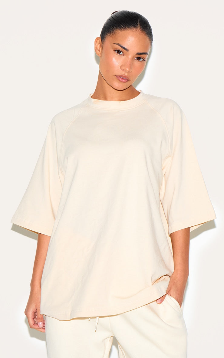 2667-Cotton Crew Neck Short Sleeve Oversized T Shirt