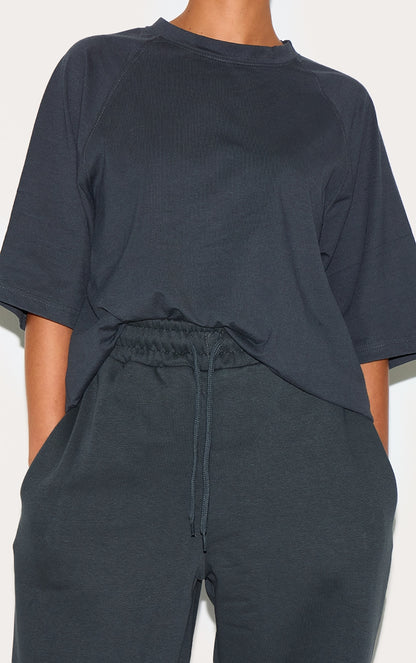 2667-Cotton Crew Neck Short Sleeve Oversized T Shirt