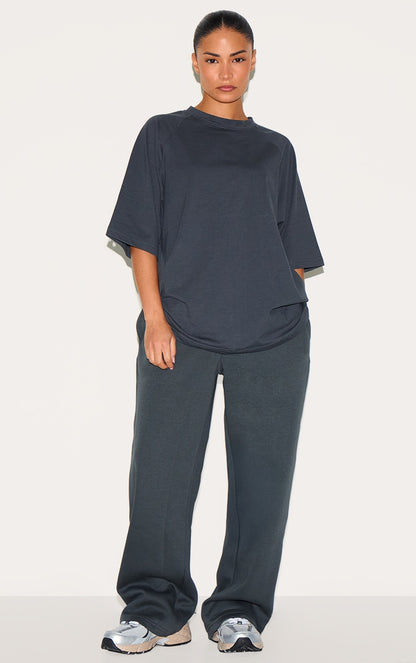 2667-Cotton Crew Neck Short Sleeve Oversized T Shirt