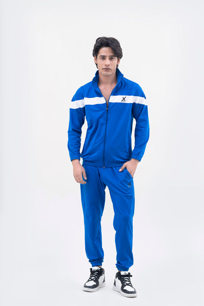 X-Fit  Panel Zipper Tracksuit For Men-2581-Royal Blue