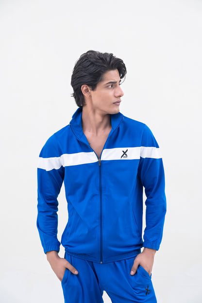 X-Fit  Panel Zipper Tracksuit For Men-2581-Royal Blue