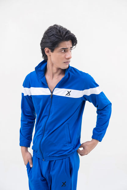 X-Fit  Panel Zipper Tracksuit For Men-2581-Royal Blue