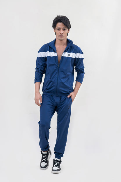 X-Fit  Panel Zipper Tracksuit For Men-2581-Navy