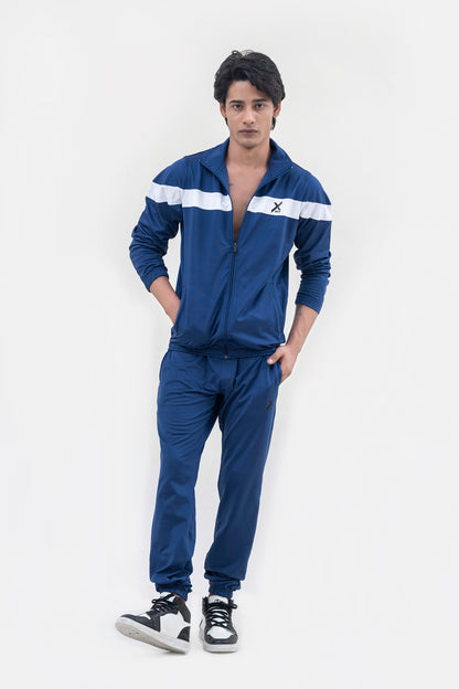 X-Fit  Panel Zipper Tracksuit For Men-2581-Navy