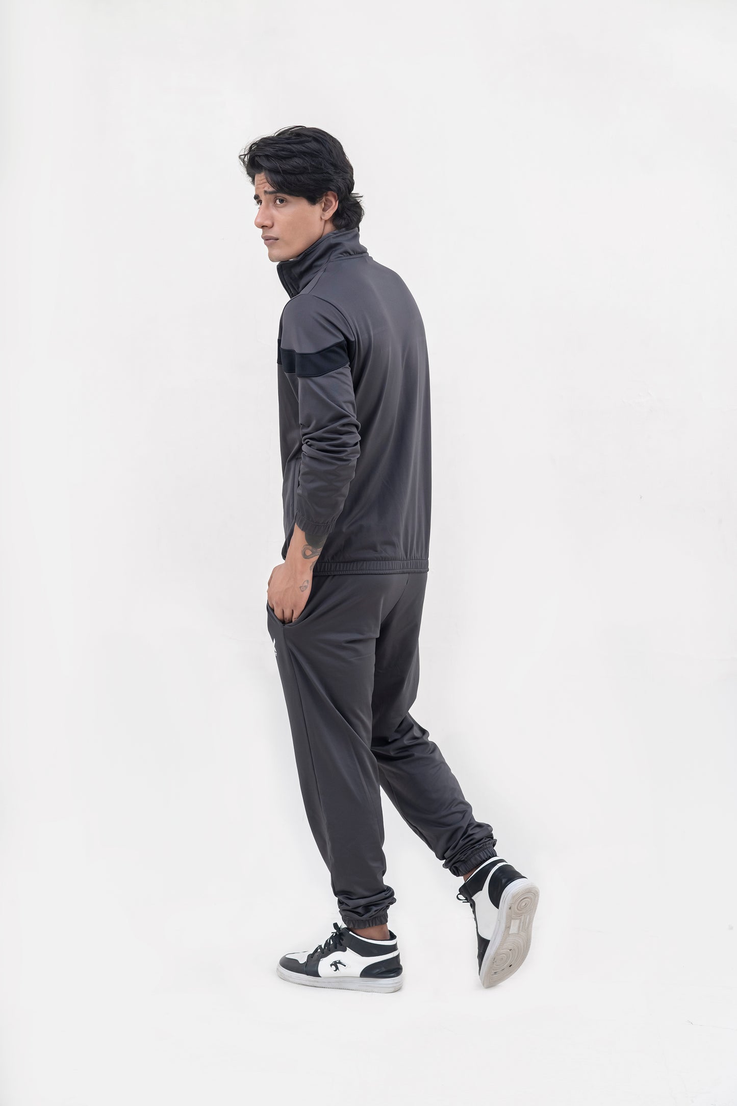 X-Fit  Panel Tracksuit For Men-2581-Anthracite