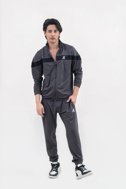 X-Fit  Panel Tracksuit For Men-2581-Anthracite