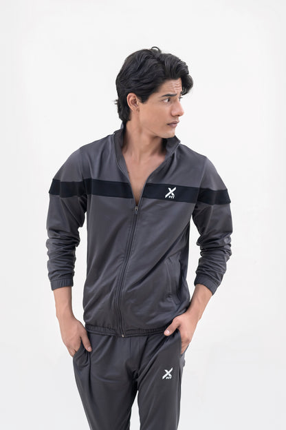 X-Fit  Panel Tracksuit For Men-2581-Anthracite