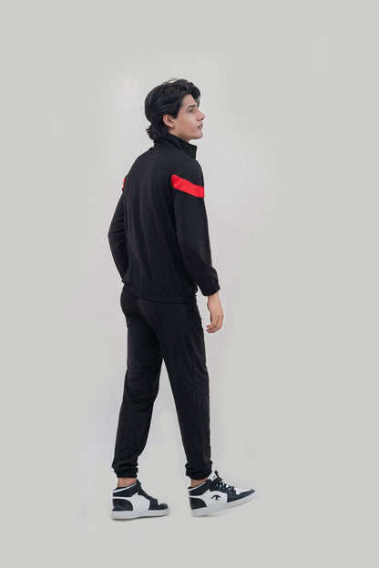 X-Fit  Panel Zipper Tracksuit For Men-2581-Black