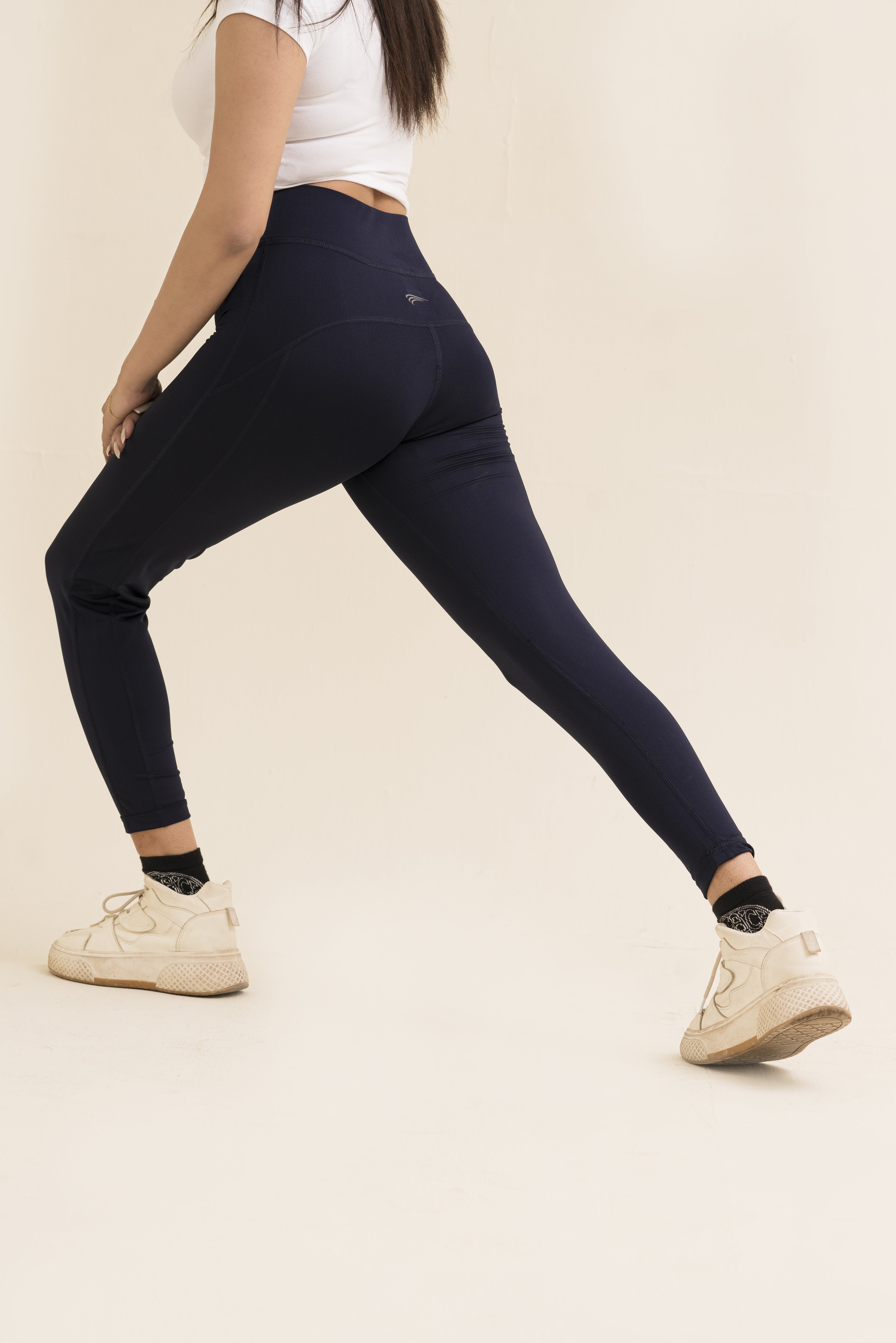 Falcon Plain Activewear Leggings For Gym/Yoga-2518-Navy