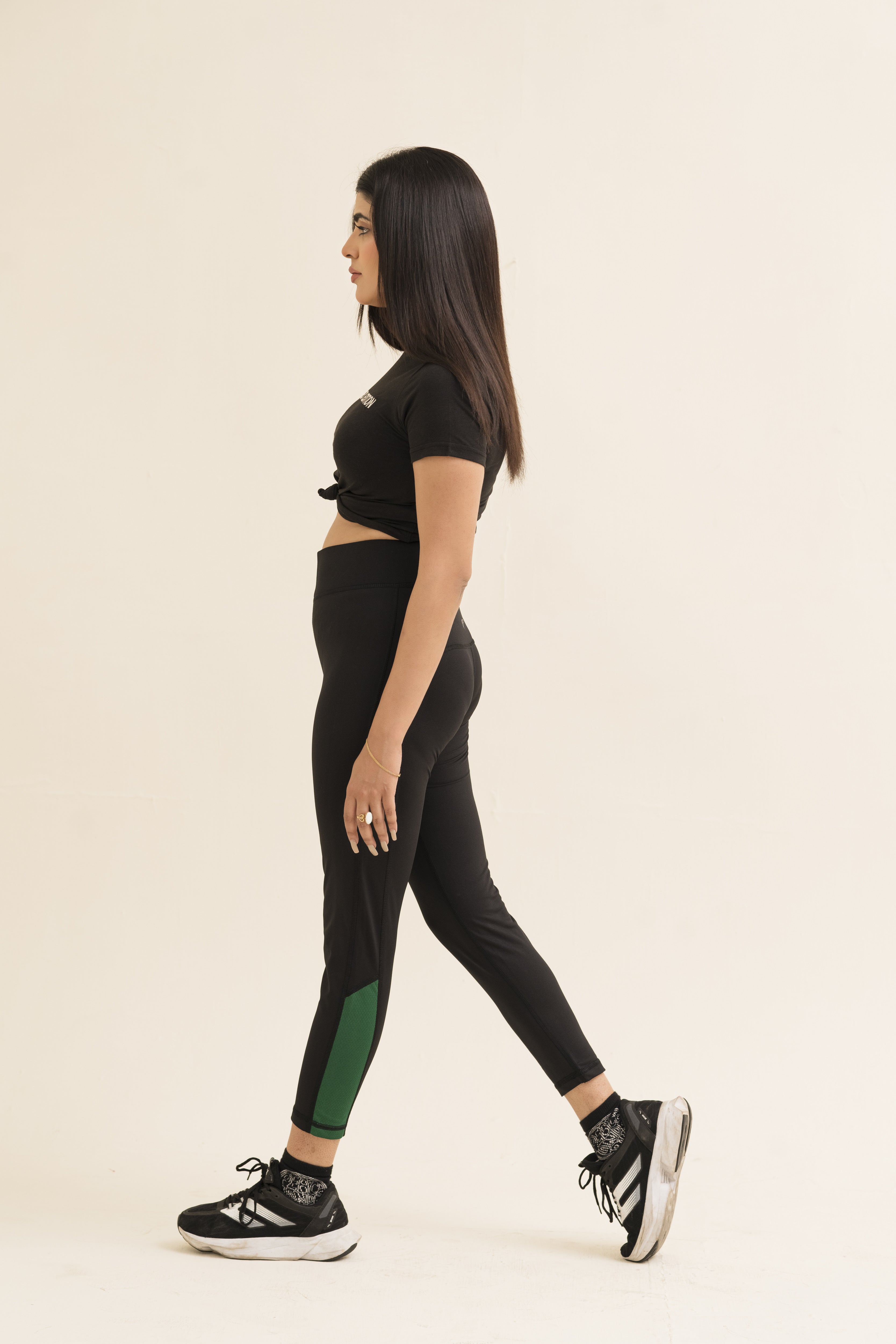 Falcon Activewear Leggings For Gym/Yoga-2517-Black Emerald