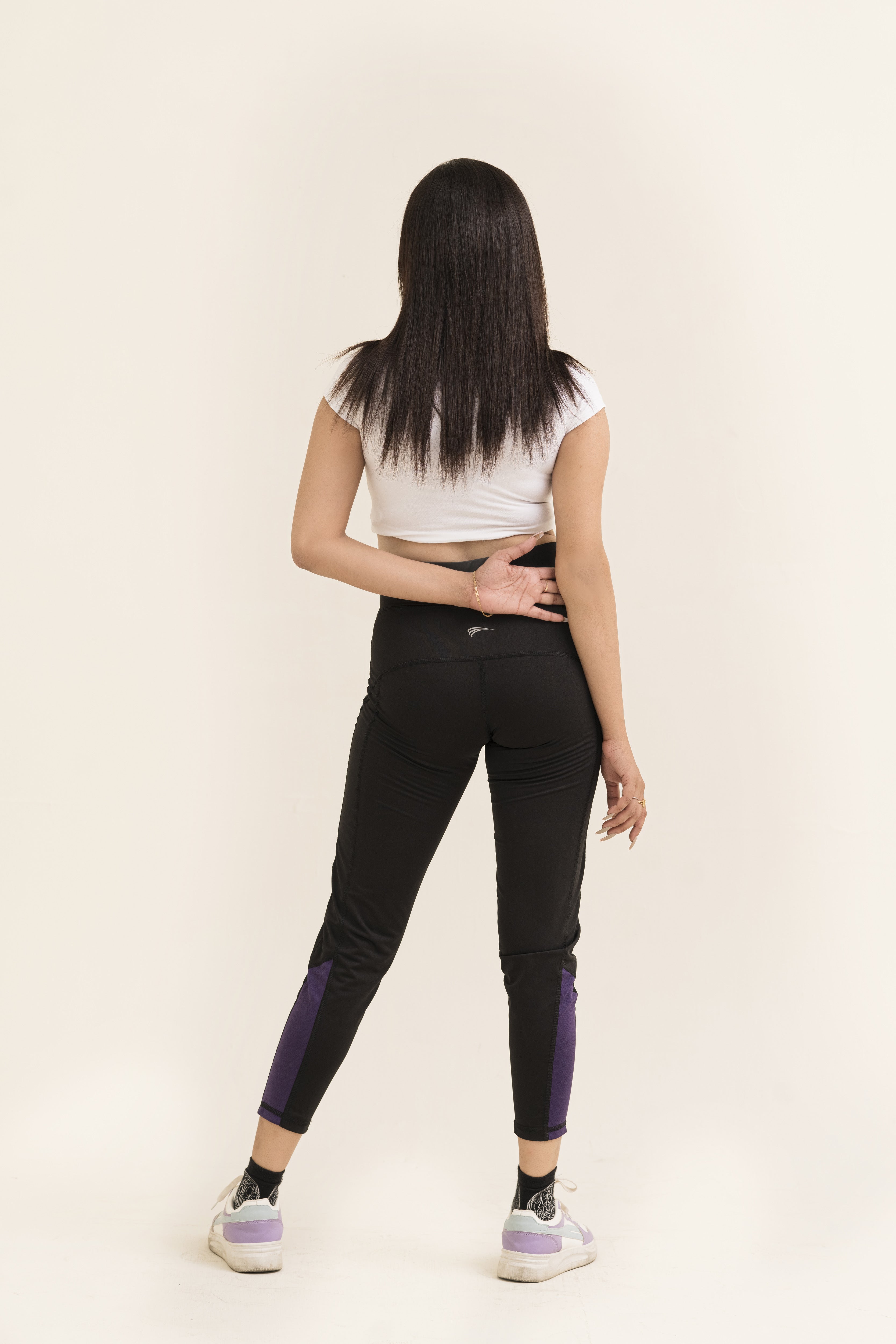 Falcon Activewear Leggings For Gym/Yoga-2517-Black Purple