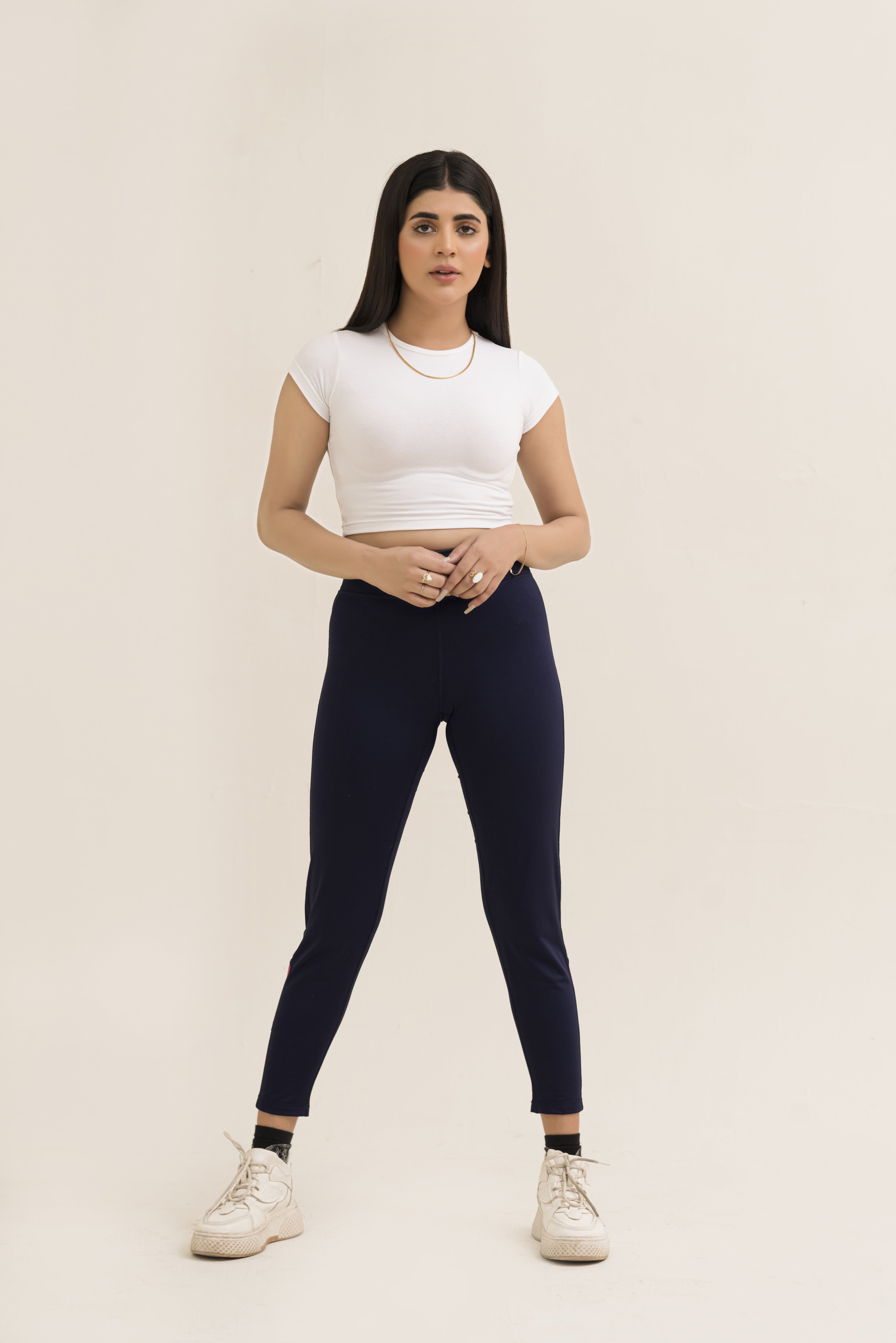 Falcon Activewear Leggings For Gym/Yoga-2517-Navy Pink