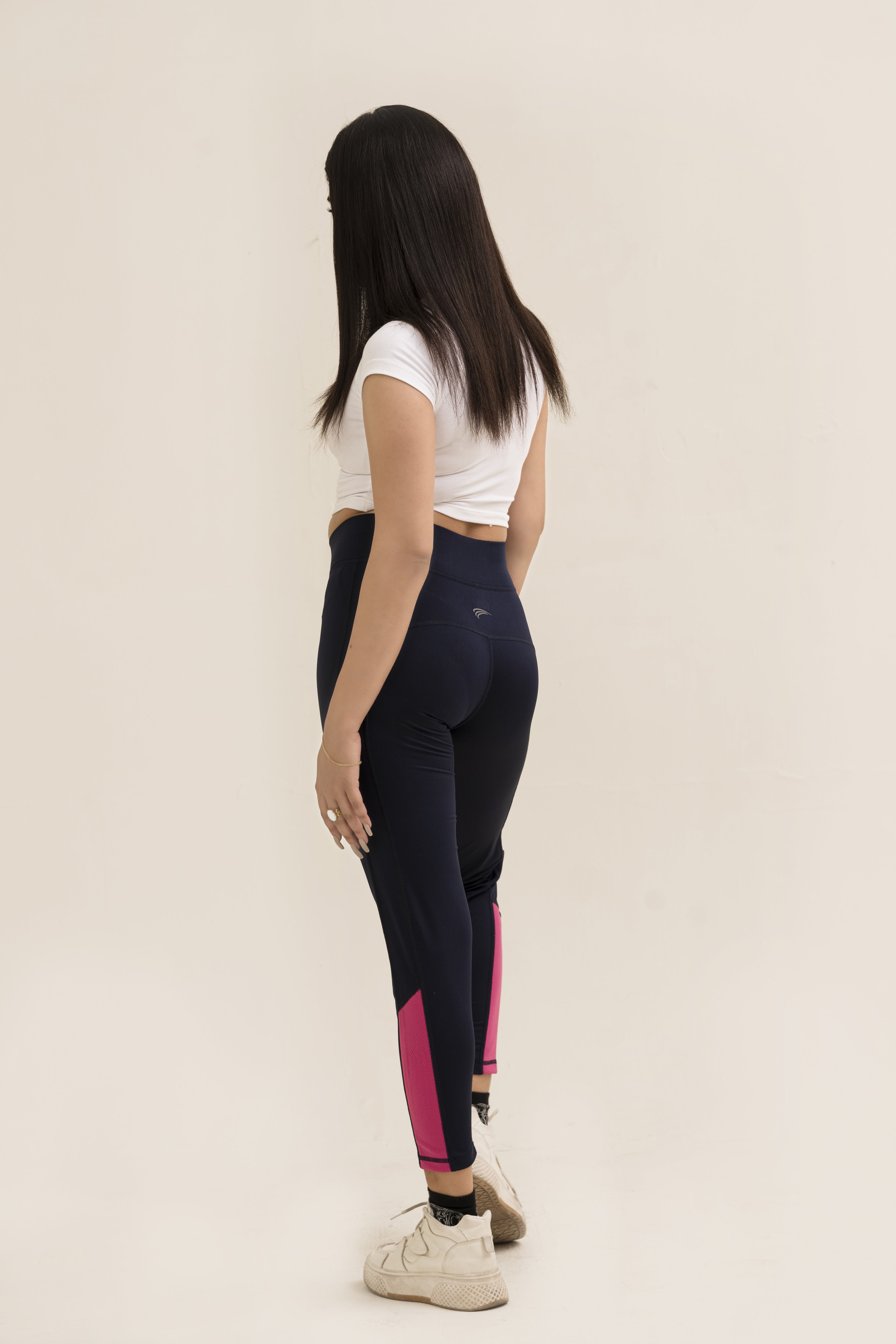 Falcon Activewear Leggings For Gym/Yoga-2517-Navy Pink