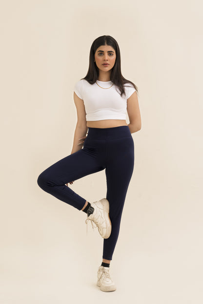 Falcon Activewear Leggings For Gym/Yoga-2517-Navy Red