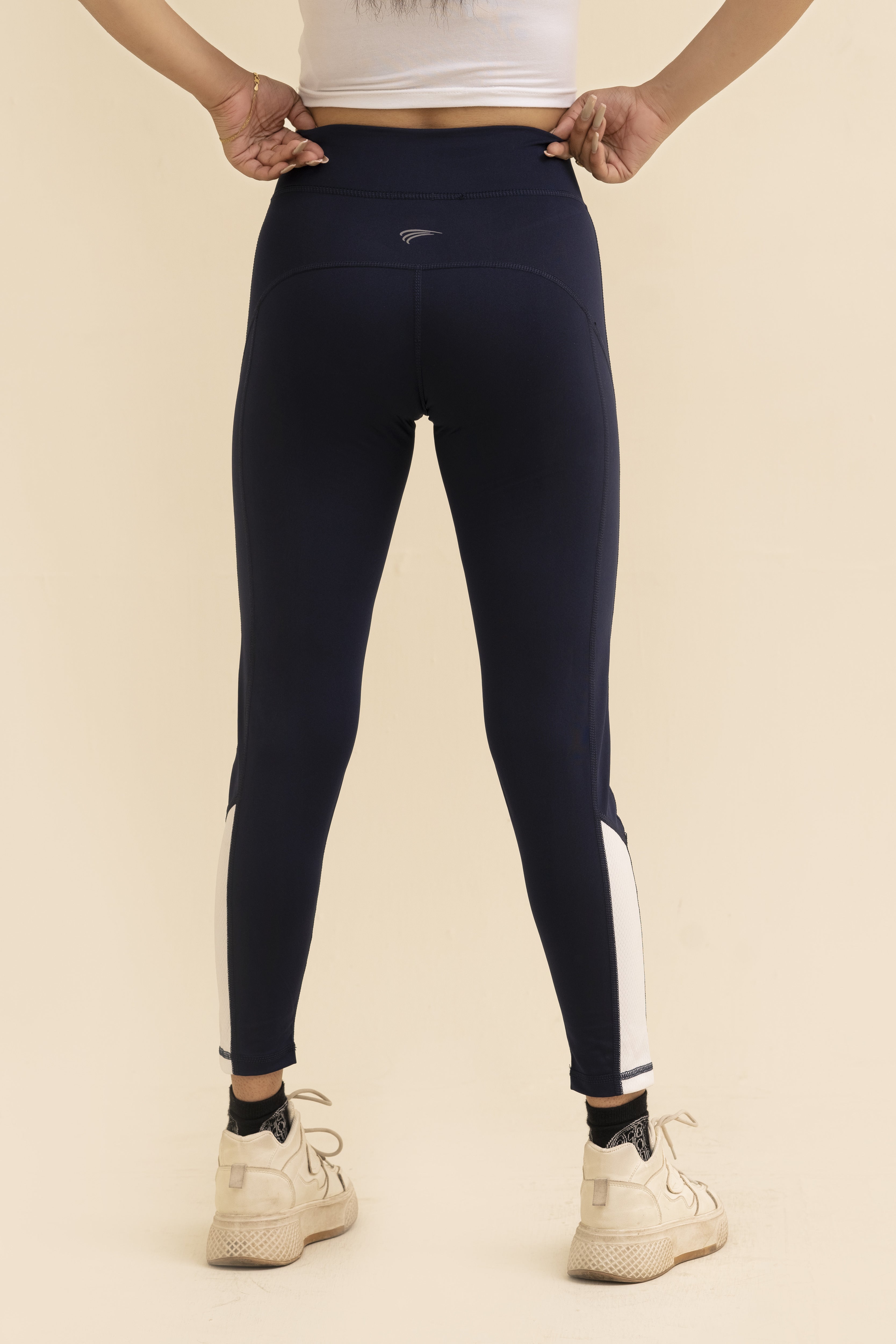 Falcon Activewear Leggings For Gym/Yoga-2517-Navy White