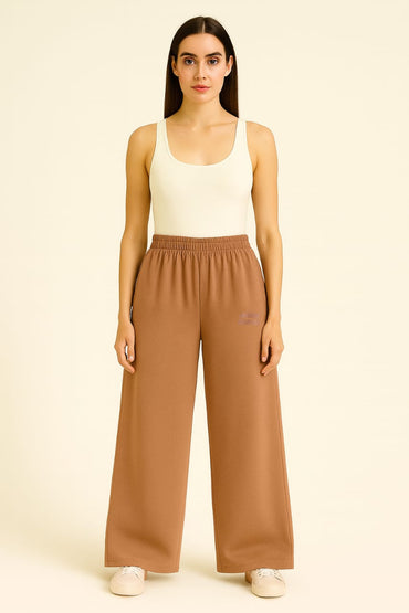 2705-BH Wadrobe Essentials Wide Leg Flare Trouser-Camel Brown