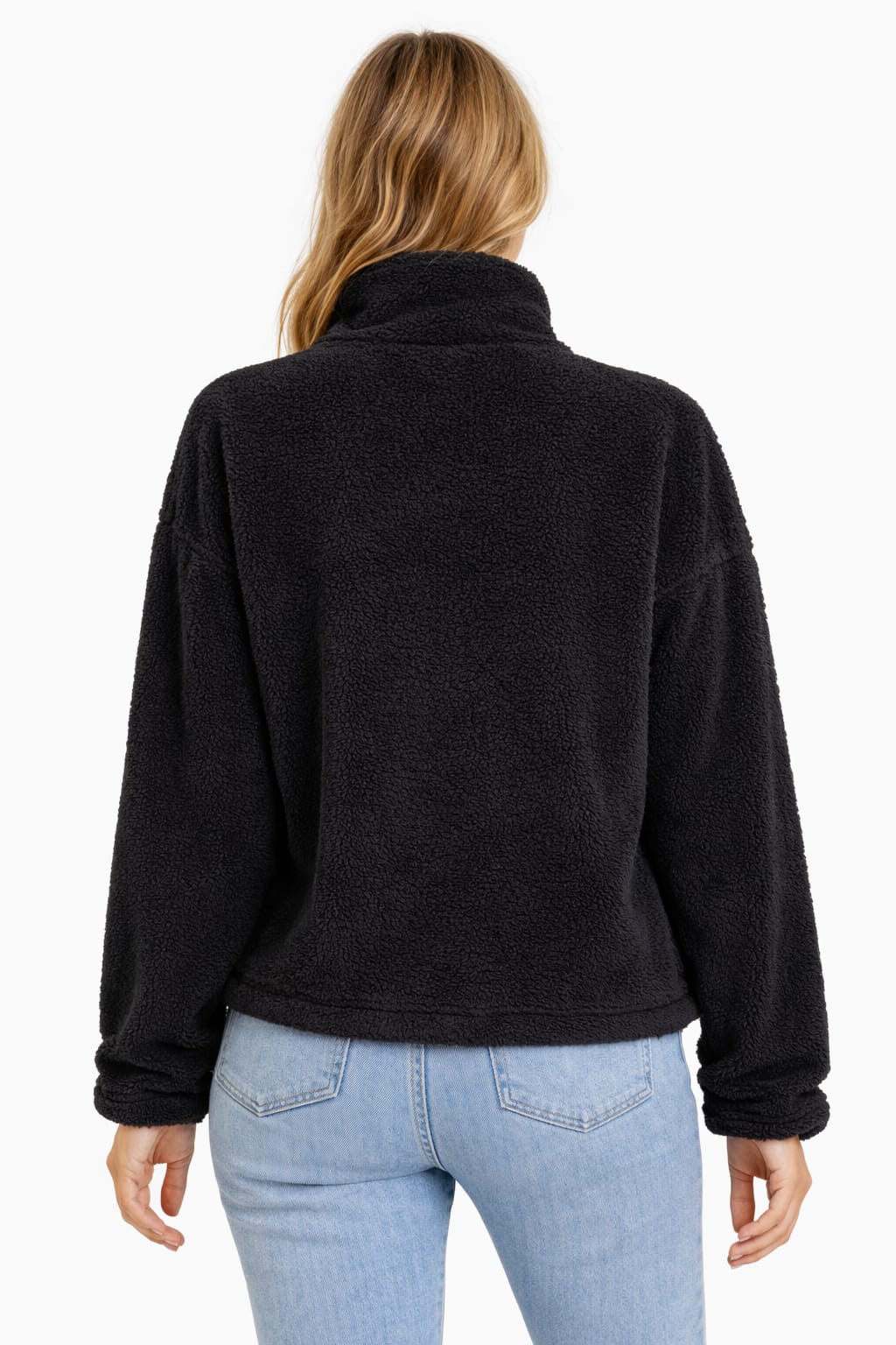 2785-Crazyage Furr Zip Up Long Sleeve Jacket Women