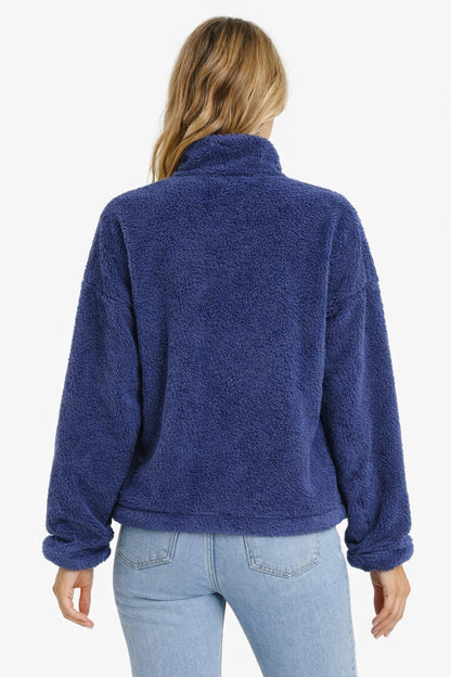 2785-Crazyage Furr Zip Up Long Sleeve Jacket Women