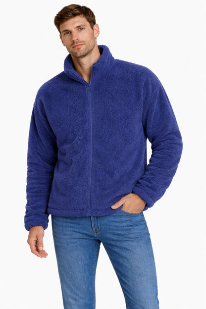 3007-Men’s Furr Zip Up Drop Shoulder Baggy Fit Jacket