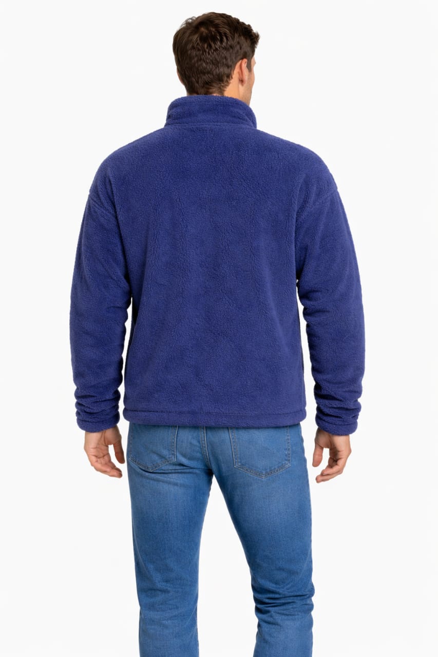 3007-Men’s Furr Zip Up Drop Shoulder Baggy Fit Jacket