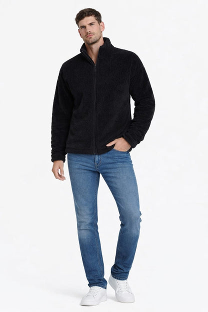 3007-Men’s Furr Zip Up Drop Shoulder Baggy Fit Jacket