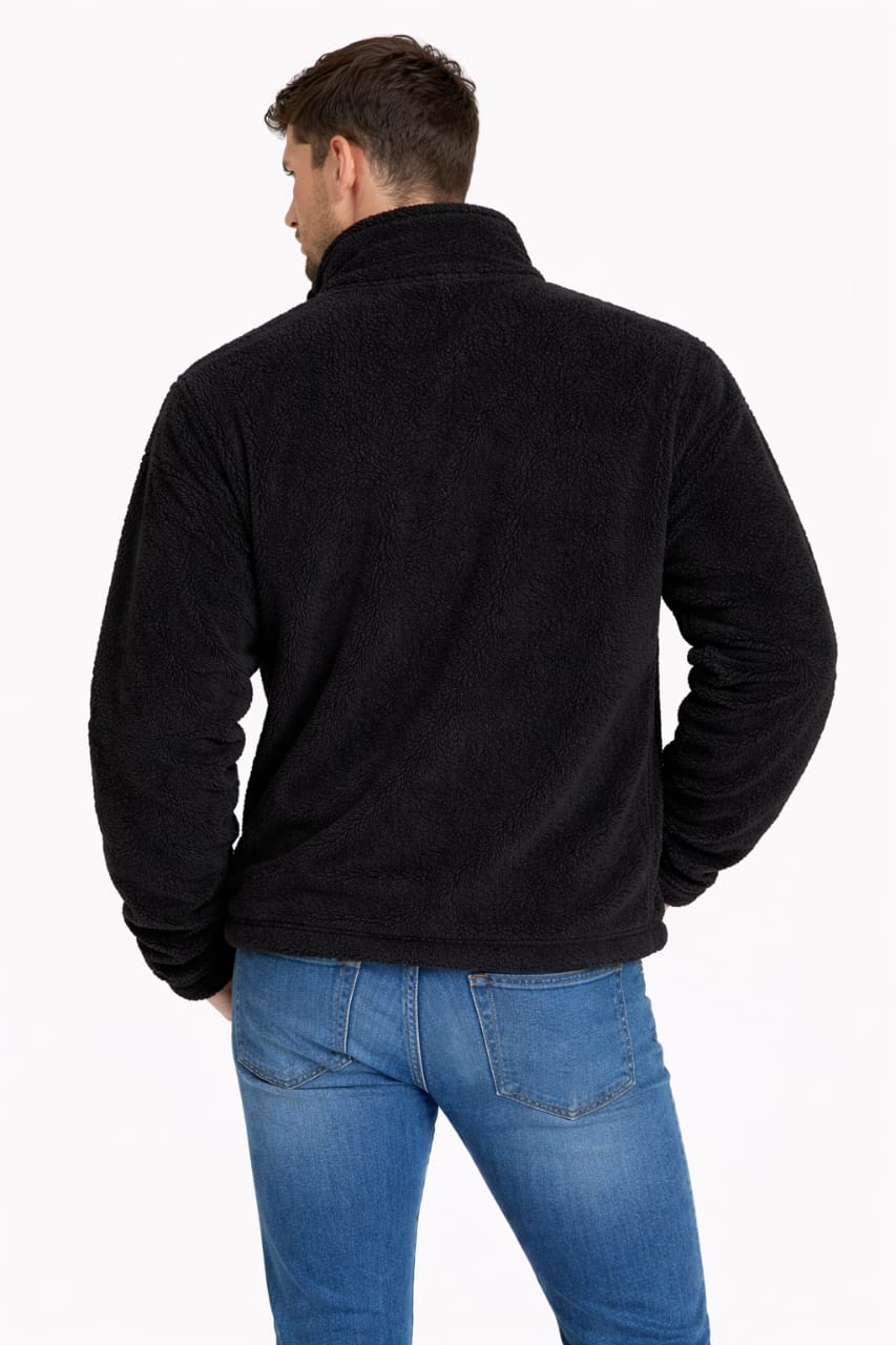 3007-Men’s Furr Zip Up Drop Shoulder Baggy Fit Jacket