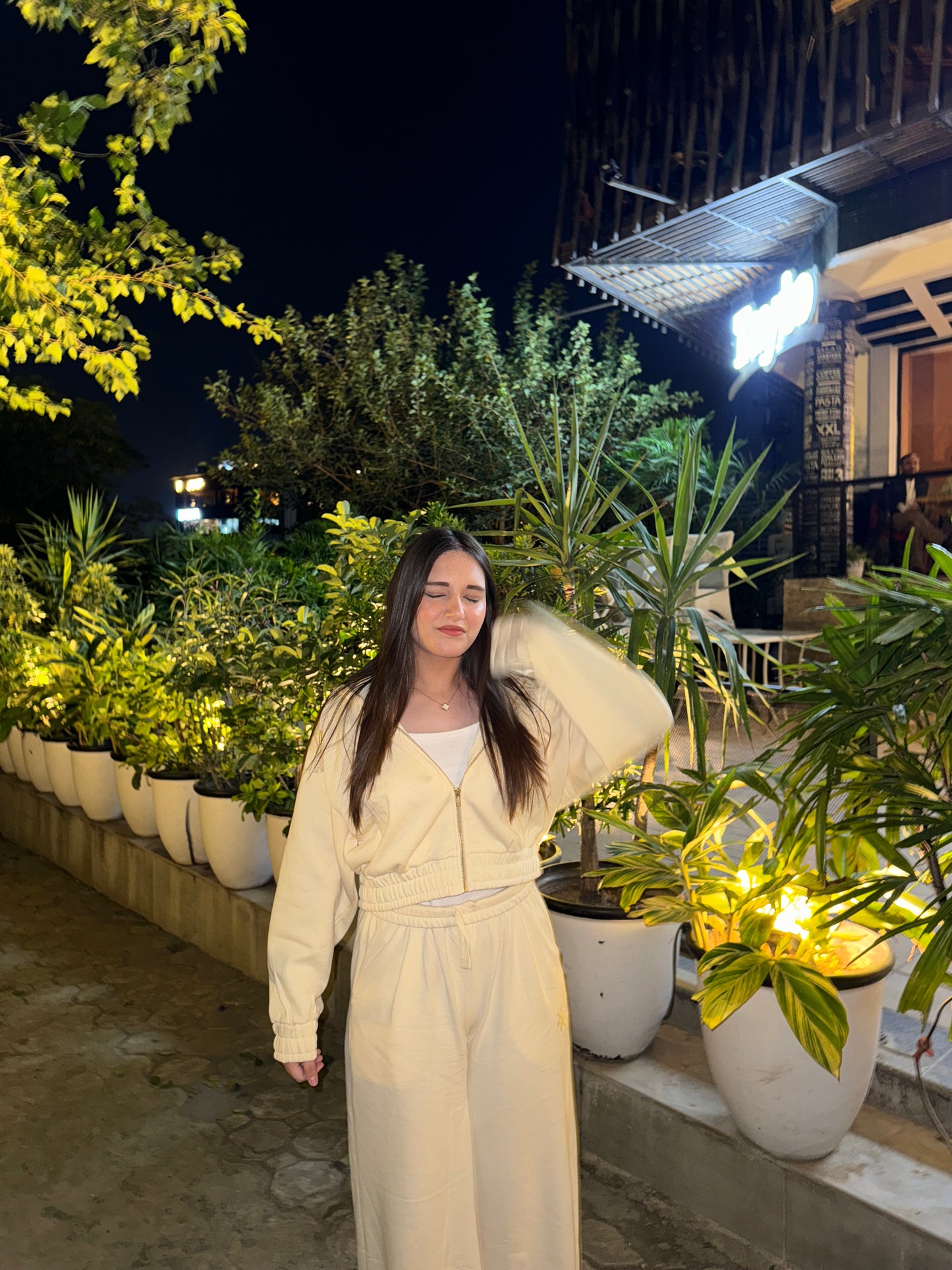 2754-Osk Women Tracksuit-Cream Beige